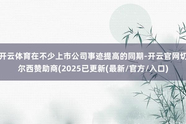 开云体育在不少上市公司事迹提高的同期-开云官网切尔西赞助商(2025已更新(最新/官方/入口)
