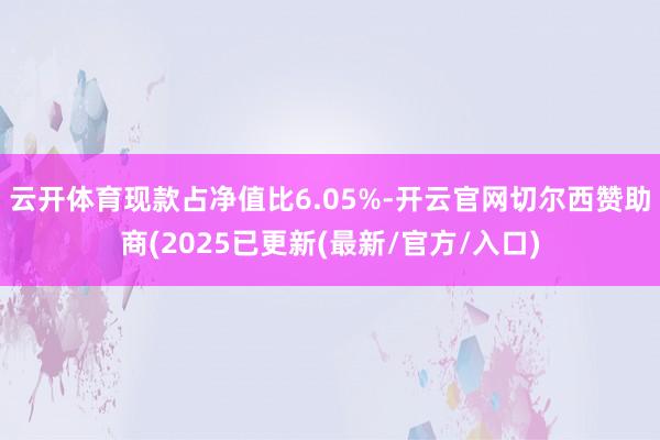 云开体育现款占净值比6.05%-开云官网切尔西赞助商(2025已更新(最新/官方/入口)