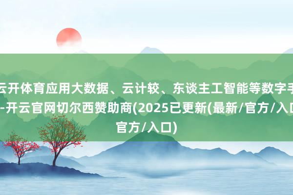 云开体育应用大数据、云计较、东谈主工智能等数字手艺-开云官网切尔西赞助商(2025已更新(最新/官方/入口)