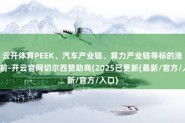 云开体育PEEK、汽车产业链、算力产业链等标的涨幅居前-开云官网切尔西赞助商(2025已更新(最新/官方/入口)