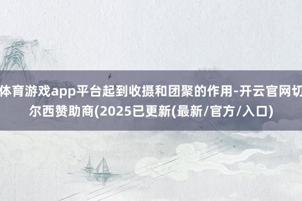 体育游戏app平台起到收摄和团聚的作用-开云官网切尔西赞助商(2025已更新(最新/官方/入口)