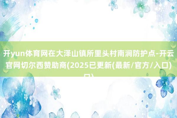 开yun体育网在大泽山镇所里头村南涧防护点-开云官网切尔西赞助商(2025已更新(最新/官方/入口)